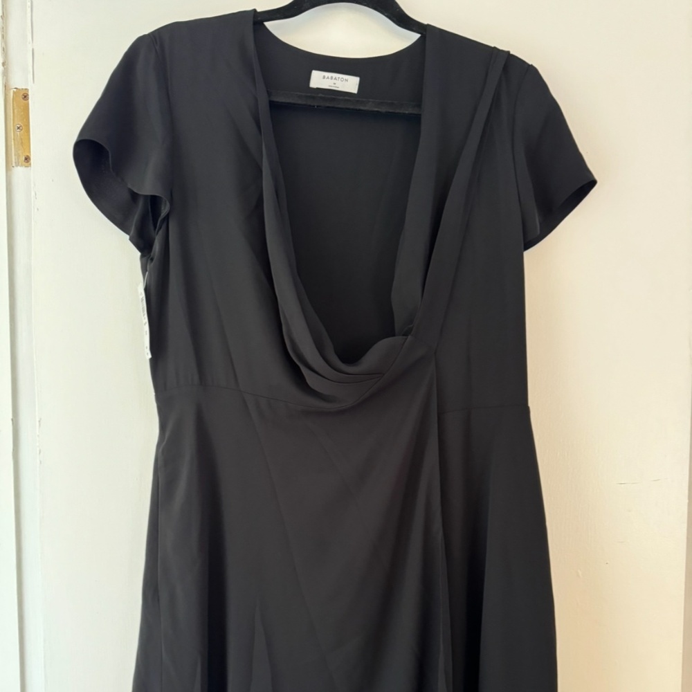 Babaton Mini Wrap Dress Black New with Tags